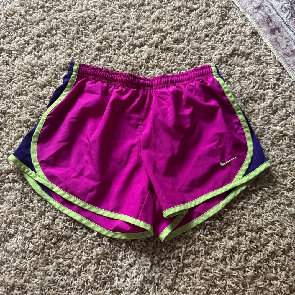 Nike Pink and Green Athletic Running Shorts